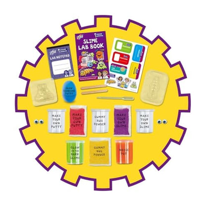Galt Slime Lab science kit for kids with various slime ingredients and tools, designed for children ages 5 and up.