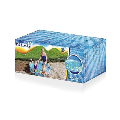 Bestway Sea Creature Paddling Pool Kiddie Swimming Pool, Inflatable Above Ground Pool, Outdoor Garden Pool, Blue, 48 x 10 Inch