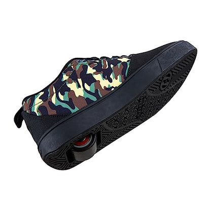 Heelys PRO20 Prints black and camo nylon shoes for children age 12, featuring stylish design and Heelys branding.