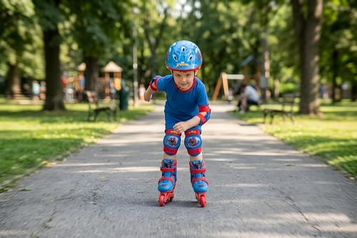 Mondo Marvel Spiderman 3-in-line skates for kids, adjustable size S, with colorful PVC wheels and dual function scooter features.