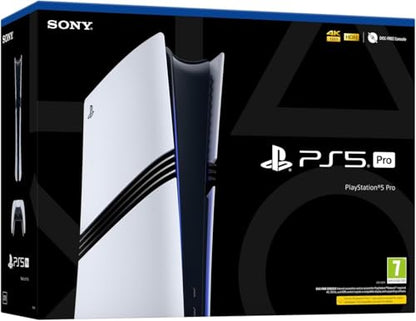 PlayStation 5 Pro gaming console with sleek black design and modern cooling vents, ready for high-performance gaming.