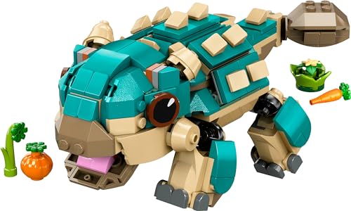 LEGO Jurassic World Baby Bumpy Ankylosaurus toy set with vibrant colors, perfect for kids aged 7 and up.