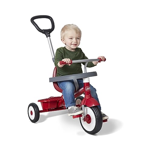 Radio Flyer 3-in-1 Stroll 'N Trike, Red Toddler Trike For 1.5-5 Years Old