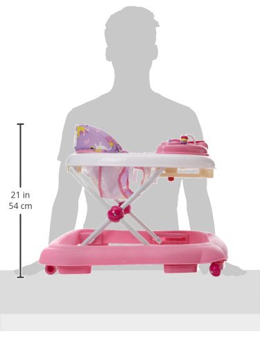 Red Kite Baby Go Round Jive electronic walker with interactive musical play tray, in rose and ivy colors, suitable for infants.