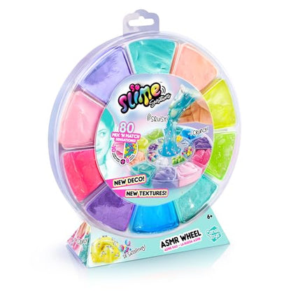 Canal Toys So Slime ASMR Wheel with multicolour slime, 10 textures, 8 decorations, and 80 mix-and-match combinations for children.