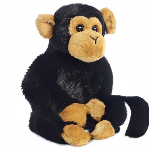 Aurora, 31710, Mini Flopsies Clyde the Chimp, 8In, Soft Toy, Black and Brown