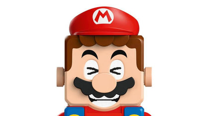 LEGO Super Mario Adventures set featuring interactive Mario, Bowser Jr.'s Clown Car, and Yoshi toy for ages 6 and up.