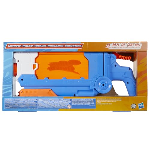 Nerf Super Soaker Flip Fill water blaster in multicolor, 887ml capacity, ideal for garden water toy fun and outdoor games