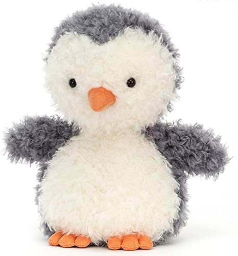 Jellycat Little Penguin plush decoration sitting with a cute expression, soft fabric, and small size for collectibles.