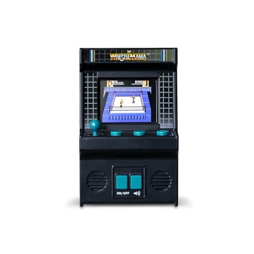 ARCADE CLASSICS Basic Fun Arcade Classics Mini WWE handheld game with joystick, full-color screen, and authentic sound effects in black
