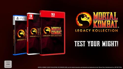 Mortal Kombat: Legacy Kollection for Switch by Atari, featuring game artwork and case with colorful character graphics.