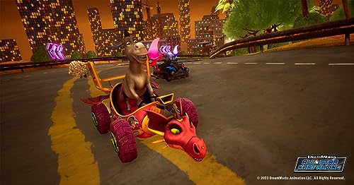 Dreamworks All-Star Kart Racing Nintendo Switch game cover featuring colorful characters and racing karts.