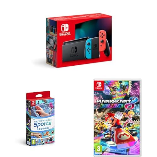 Nintendo Switch (Neon Red/Neon Blue) Sports Mario Kart 8 Deluxe