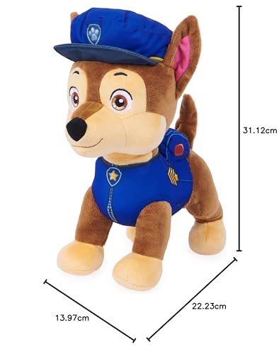 PAW Patrol, Talking Chase 30.5-cm-tall Interactive Plush Toy with Sounds, Phrases and Wagging Tail, Stuffed Animals, Kids Toys for Ages 3 and up