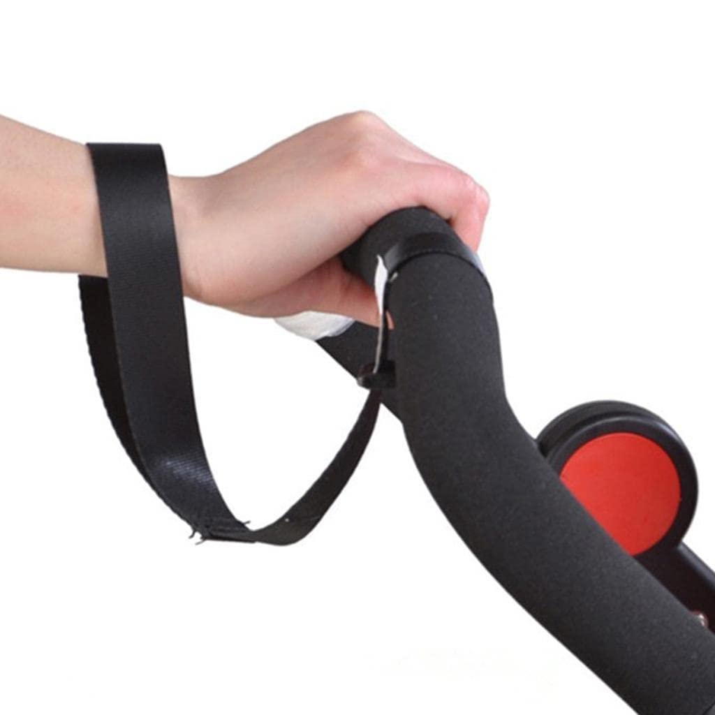 Black zalati baby stroller wrist harnesses with straps and hooks for safety and anti-skid security during walks with kids.