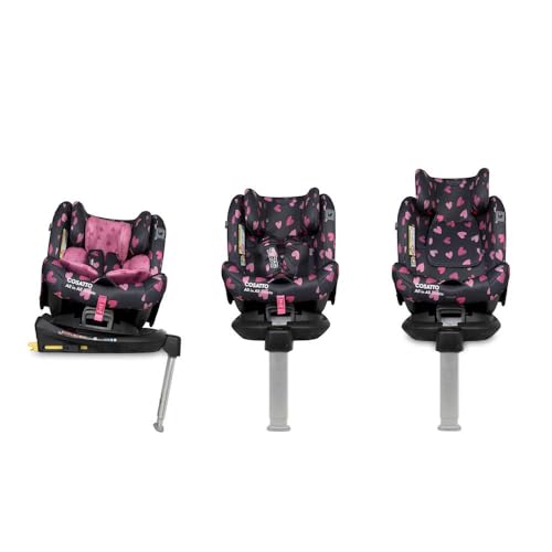Cosatto All in All Rotate 360° Swivel Spin Car Seat - Group 0+123, 0-36 kg, 0-12years, ISOFIX, ERF, Anti-Escape (Charcoal Lighthearted)