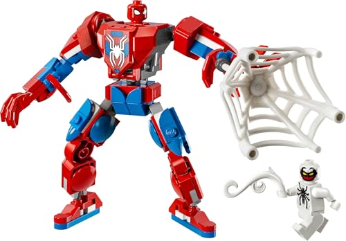 LEGO Marvel Spider-Man Mech vs. Anti-Venom set featuring detailed minifigures for imaginative play and building fun.