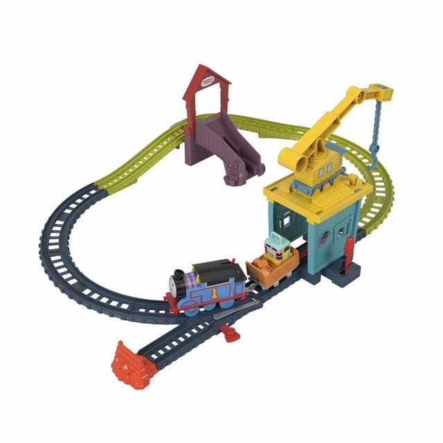 Thomas & Friends Motorized Toy Train Set Fix 'em Up Friends with Carly the Crane & Sandy the Rail Speeder for Preschool Kids Ages 3+ Years, HDY58, Nicht Zutreffend