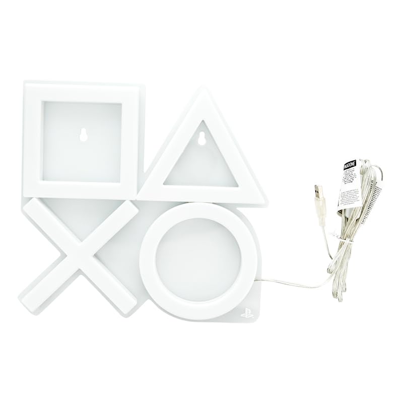 Paladone PlayStation LED neon light with controller icons, ideal for gaming room decor and mood lighting.