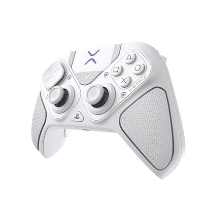 White Turtle Beach Victrix Pro BFG Reloaded wireless PlayStation controller with modular design, ideal for competitive gaming.