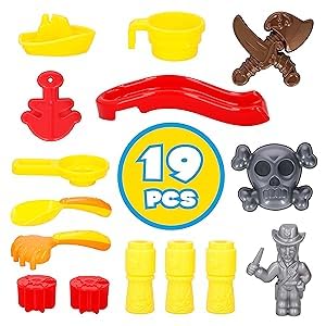 Inside Out Toys Sand and Water Play Table, Pirate Ship with Water Slide and Water Spin Wheel, Plenty of Accessories to enjoy Sand or Water Play