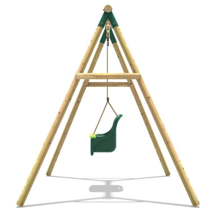 Rebo Baby Wooden Garden Swing Set - Pluto | OutdoorToys | Strong and Sturdy Children's Swing Set, Pressure Treated Timber, Soft-Feel Ropes, Baby Swing Seat