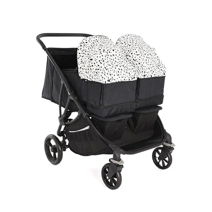 Roma Gemini 2 Double Stroller Base | Add Hood Pack for Compact Narrow 69 cm Wide Twin Pram | Suitable from Newborn to 22 kg Per Seat | Individual Seat Units Recline for Baby | Chassis and Wheels Only,