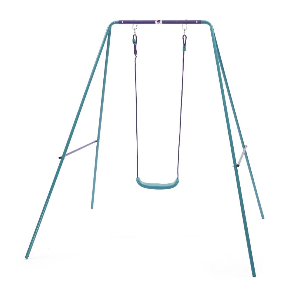 Plum 2-in-1 growable garden swing set with two interchangeable seats, sturdy steel frame, suitable for babies and children outdoor play