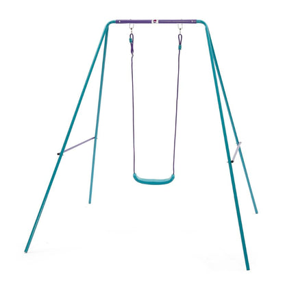 Plum 2-in-1 growable garden swing set with two interchangeable seats, sturdy steel frame, suitable for babies and children outdoor play