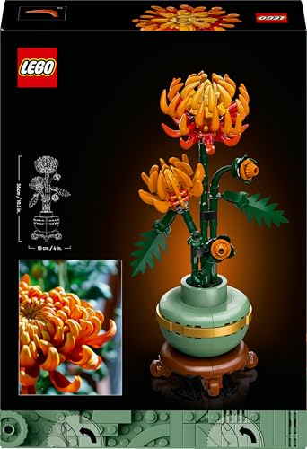 LEGO Botanicals Chrysanthemum building set featuring vibrant faux flowers for home office decor, part of the Botanical Collection.
