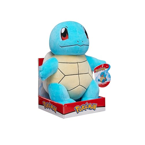 12-inch Squirtle plush toy from Pokémon, featuring soft fabric and detailed stitching, perfect for collectors and fans.