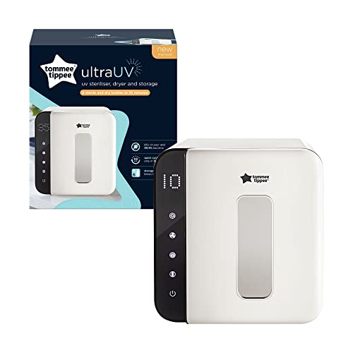 Tommee Tippee Ultra UV Steriliser, Dryer and Storage, White, for Baby Bottles and Accessories, Steam-Free to Kill Viruses^ and 99.9% of Harmful Bacteria