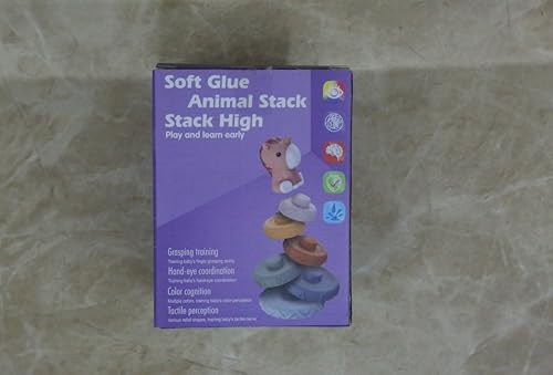 LEADSTAR Stacking Baby Toys Silicone, Lion Sensory Stacker Circles Teething Baby Toy 6 to 12 months, Early Development & Activity Toddler Toys, Silicone Soft Teething Toy, Stacking Toys-7PCS