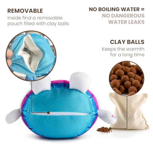 BIOSYNEX - Gabby's Dollhouse Heatable Plushies – Microwave Warm Cuddle Toy with Removable Clay Bead Pouch - Gentle and Comforting Warmth - Machine Washable and Safe from Birth (Cakey)