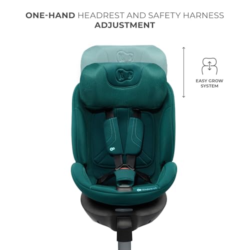 Kinderkraft XRIDER2 Infant Car Seat with Base, Isofix, I-Size 40-125 Cm, from Birh to 7 Years, Reclining, 360 Degree, Safety Systems, Travel Comfort, Green