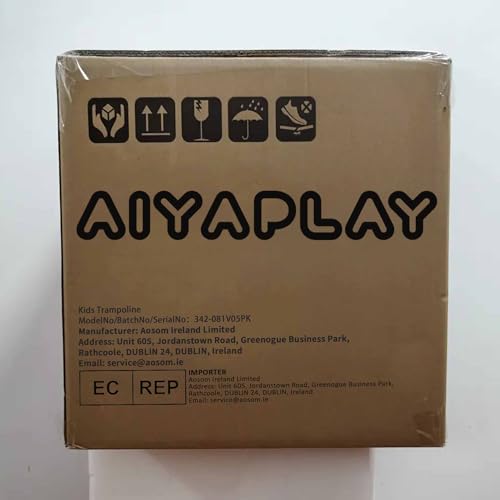 AIYAPLAY 4.6ft Kids Trampoline with Safety Enclosure Net, Recreational Toddler Trampoline for Indoor Outdoor Use, Ages 3-6 Years, Sun Pattern, Pink