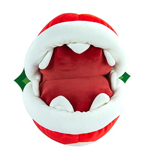 Club Mocchi Mocchi Mega Piranha plush toy, 40 cm super Mario soft toy for boys and girls, Nintendo merchandise for bedroom decor.