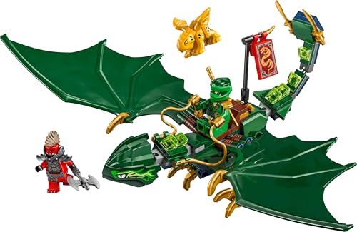 LEGO NINJAGO Lloyd’s Green Forest Dragon building toy with two minifigures, perfect for imaginative play and ninja fans.