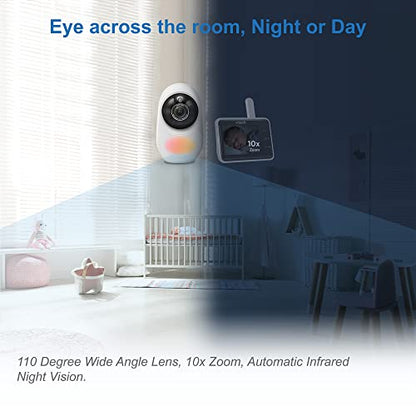 VTech RM2751 2.8-inch Wi-Fi HD baby monitor with remote access, showing the monitor screen displaying a sleeping baby.