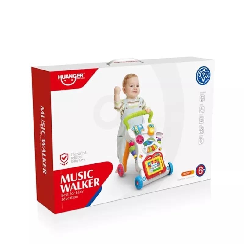CELINO baby walker with shape sorting, light, and music features, designed for early walkers aged 6 months to 3 years.