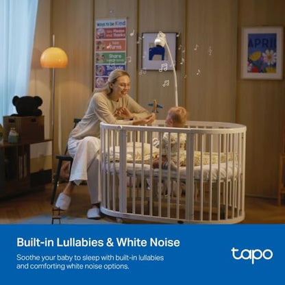 Tapo C840 2K 4MP dual-lens baby monitor security camera with 360° tracking, night vision, AI detection, and indoor home security.