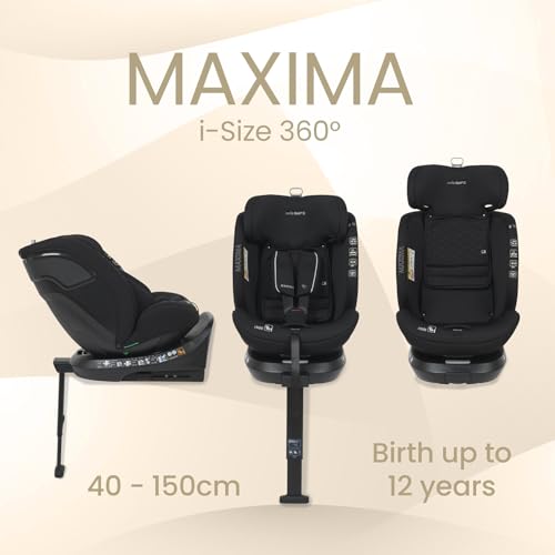 Enfasafe Maxima i-Size 360 Spin ISOFIX Car Seat, ECE R129, Extended Rearward Facing from Birth to Approx. 4 Years (40-105cm), Forward Facing from 15 Months to Approx. 12 Years (76-150cm)