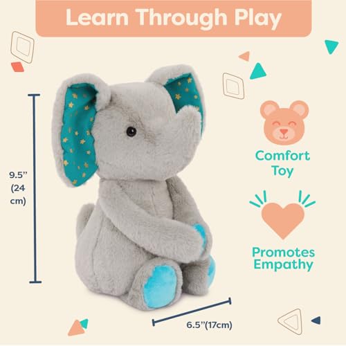 B. toys plush elephant doll, soft and cuddly stuffed animal toy for all ages, machine washable, ideal for newborns and children