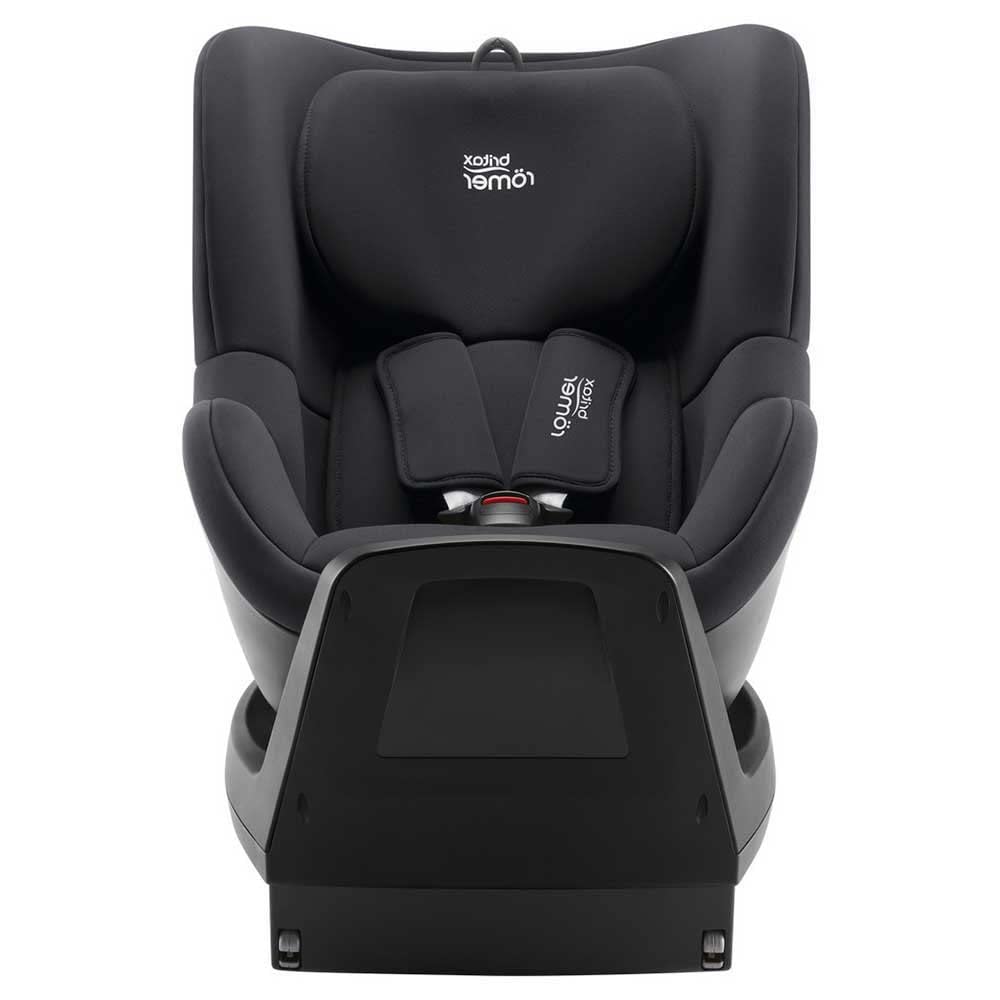 BRITAX RÖMER Rotating car seat DUALFIX Plus, 360 Degree, incl. Newborn Insert and ISOFIX, from 40-105 cm (i-Size), Birth - 4 Years, Midnight Grey