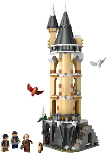 LEGO Harry Potter Hogwarts Castle Owlery set with 3 minifigures and 4 owl figures for imaginative play.