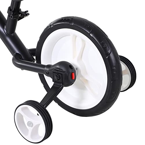 HOMCOM 11 inch kids balance bike with removable stabilizers, adjustable seat, and EVA tires for boys and girls in black.