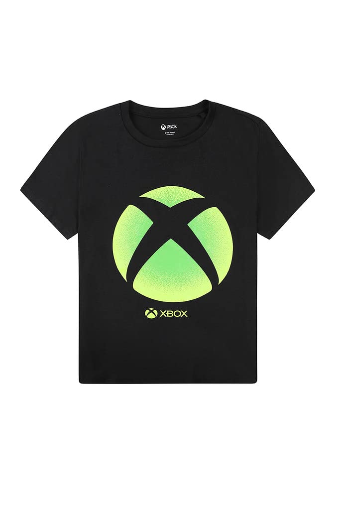 Xbox official men's and boys' black cotton gaming pyjama set for ages 6-7, featuring a comfortable short-sleeve top and shorts.