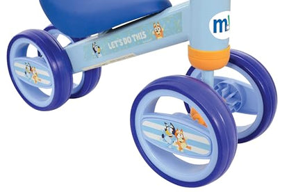 Bluey Officially Licenced Ride On Toy for Ages 1+ | Boys or Girls Kids Childrens Deluxe Bobble Toddler Push Scooter | Foot to Floor Baby Bike | Blue