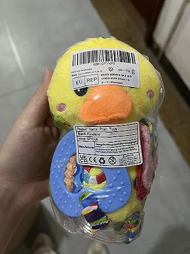 Funsland Pram Toys for Babies 0-6 Months, Clip On Car Seat Stroller Toys with Hanging Rattle, Newborn Sensory Toys for Baby Girls and Boys, Crib Travel Activity Plush Toys for Toddler 6-12 Months