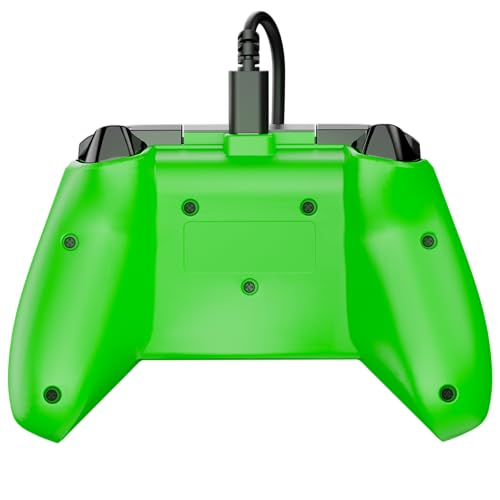 Turtle Beach Rematch Core green and ghost black camo wired gaming controller with audio controls, rumble motors, and impulse triggers.